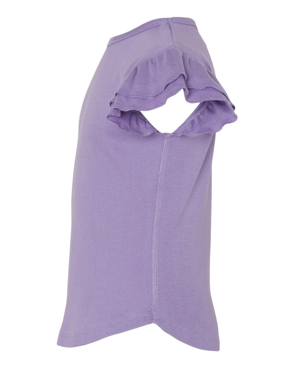 Left View of Lavender Toddler Flutter Sleeve Tee - 3339