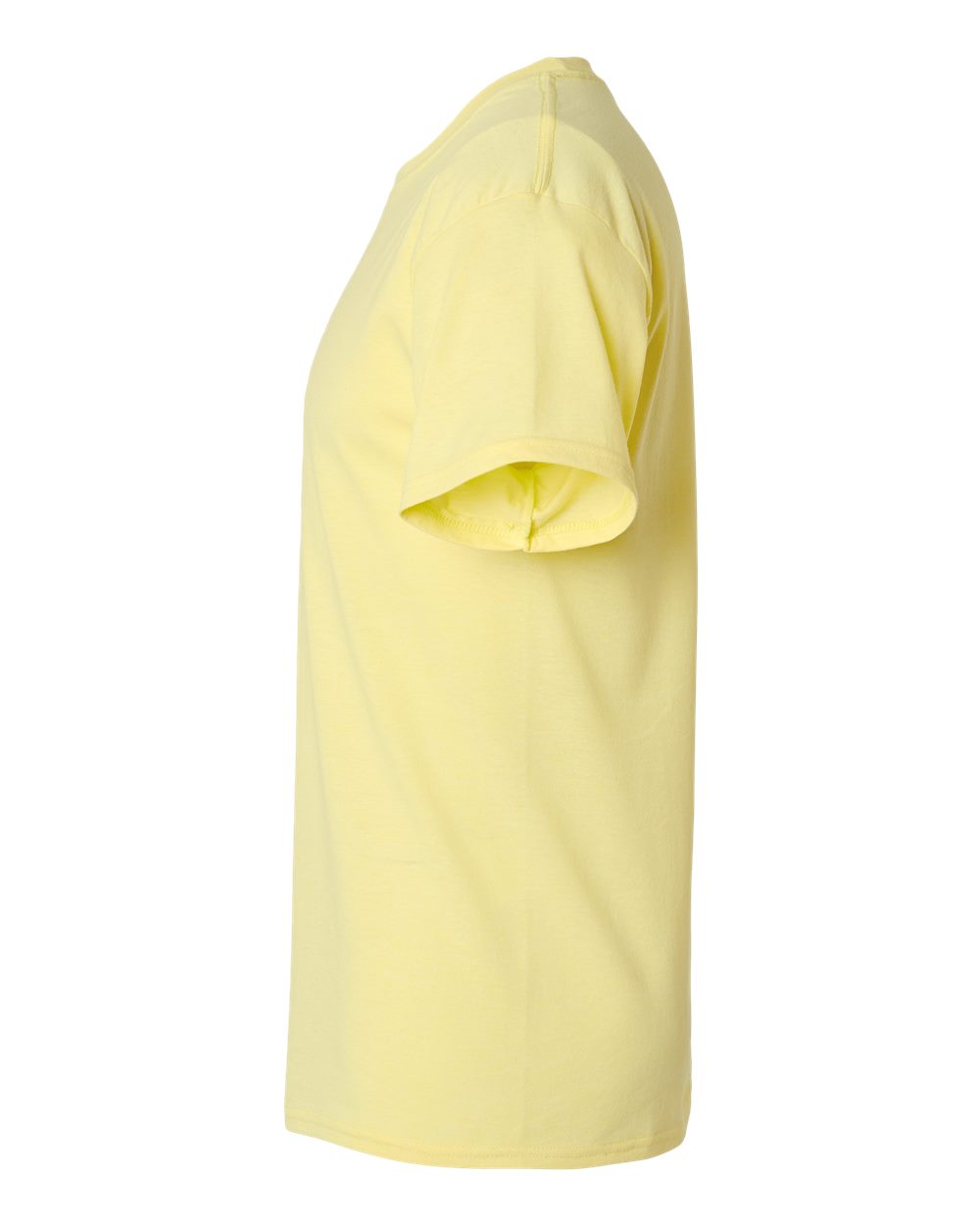 Left View of Lemon Meringue Heather Perfect-T Triblend T-Shirt - 42TB