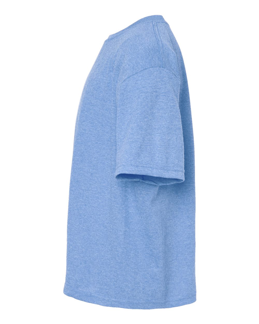 Left View of Light Blue Heather Youth Gold Soft Touch T-Shirt - 4850