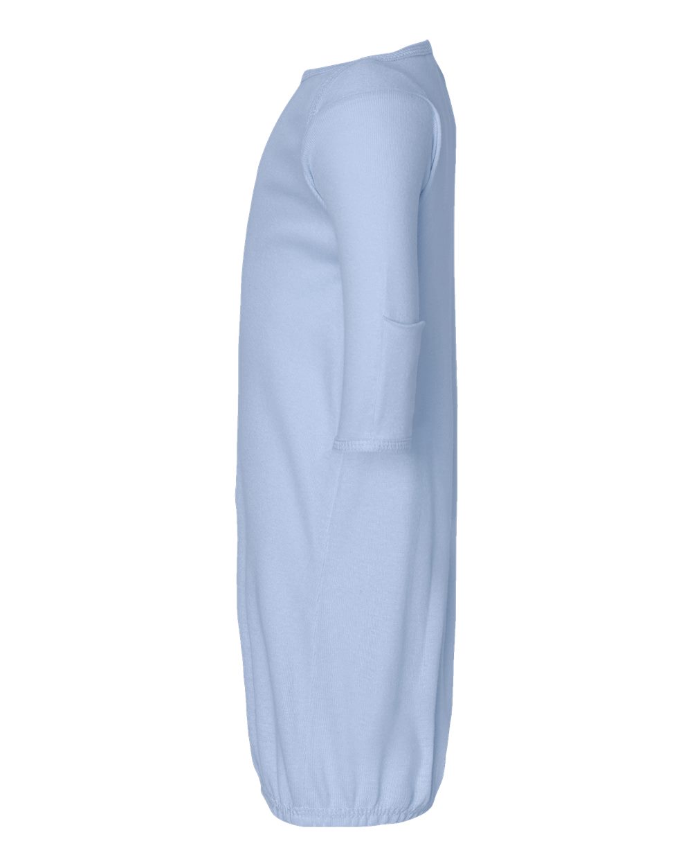 Left View of Light Blue Infant Baby Rib Layette - 4406