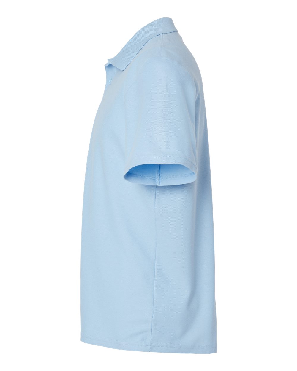 Left View of Light Blue Softstyle® Pique Polo - 64800