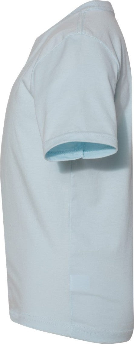 Left View of Light Blue Youth Cotton T-Shirt - 3310