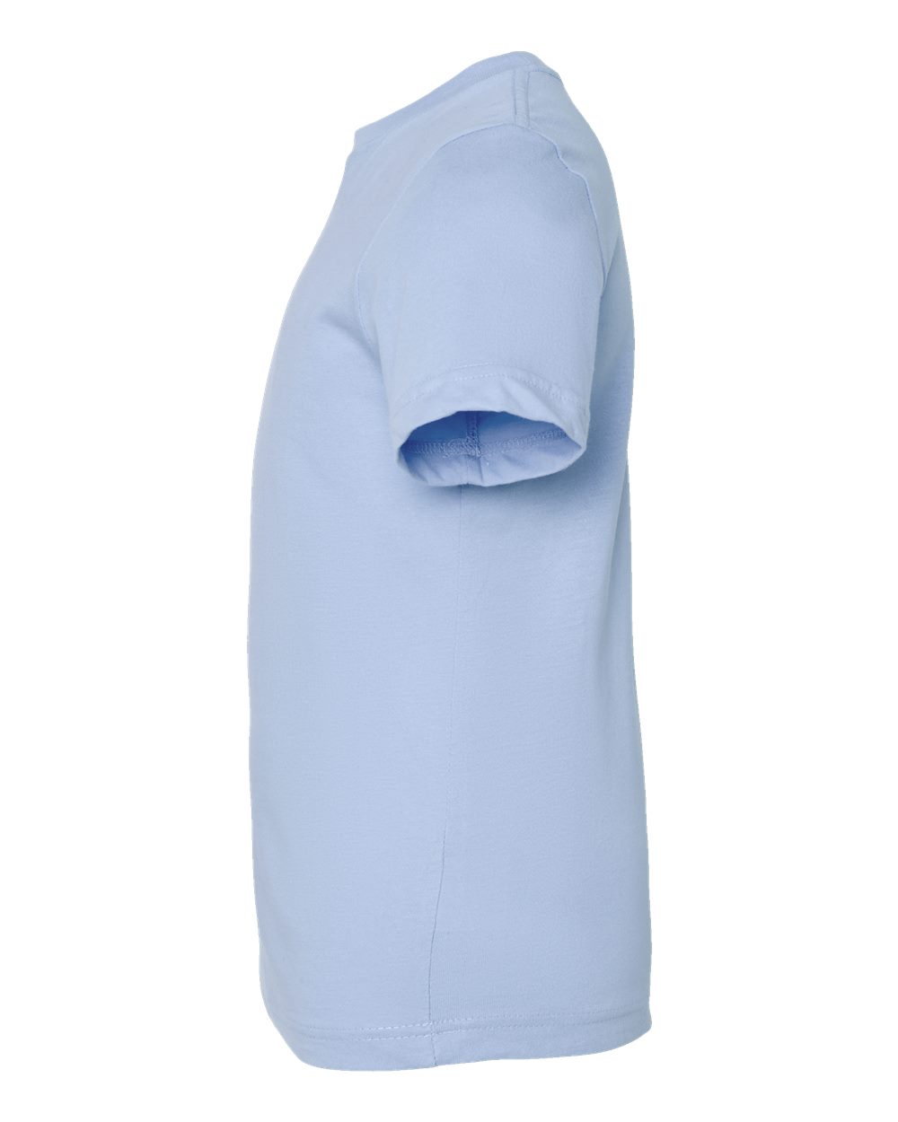 Left View of Light Blue Youth Fine Jersey Tee - 6101