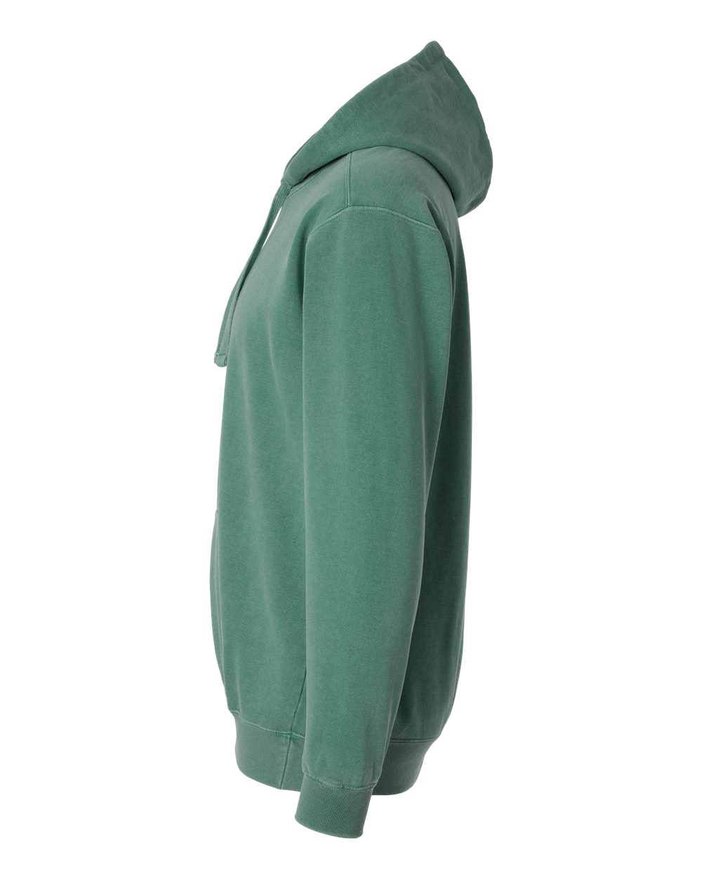 Left View of Light Green Garment-Dyed Hooded Sweatshirt - 1567