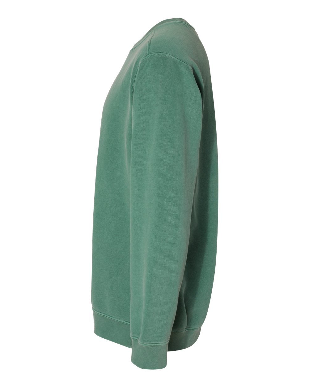 Left View of Light Green Garment-Dyed Sweatshirt - 1566