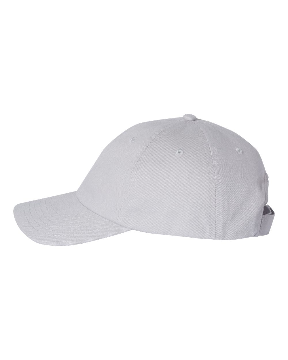 Left View of Light Grey Brushed Twill Cap - VC200
