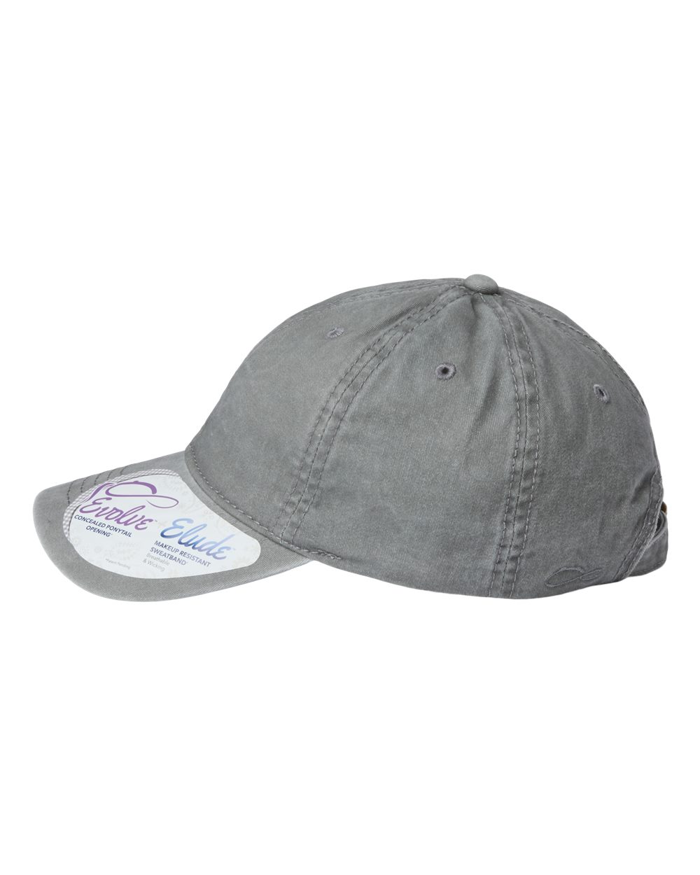 Left View of Light Grey/ Polka Dots Women's Pigment-Dyed with Fashion Undervisor Cap - CASSIE