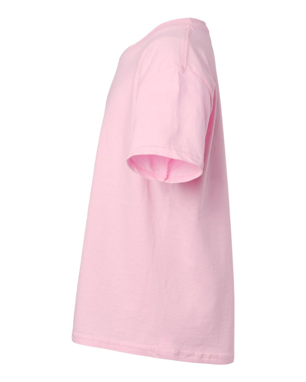 Left View of Light Pink Light Cotton Youth T-Shirt - 3000B