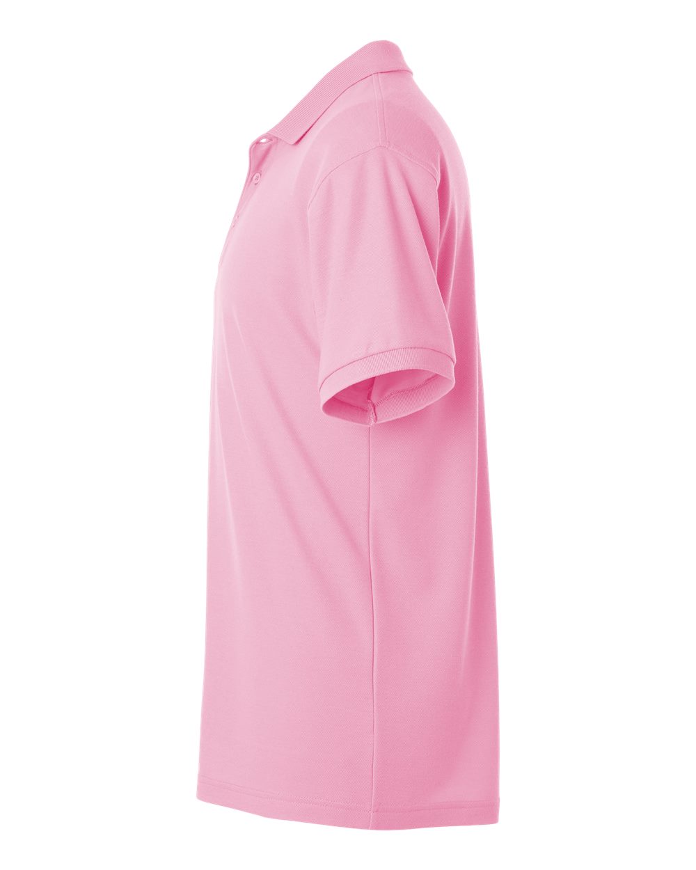 Left View of Light Pink Pique Polo - 62800