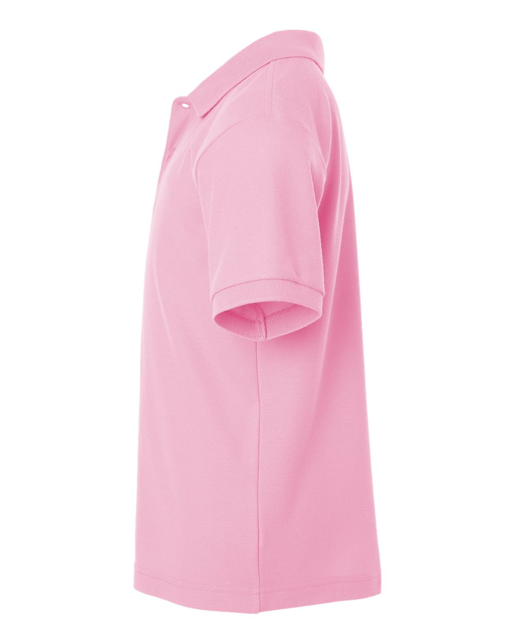 Left View of Light Pink Youth Pique Polo - 62800Y