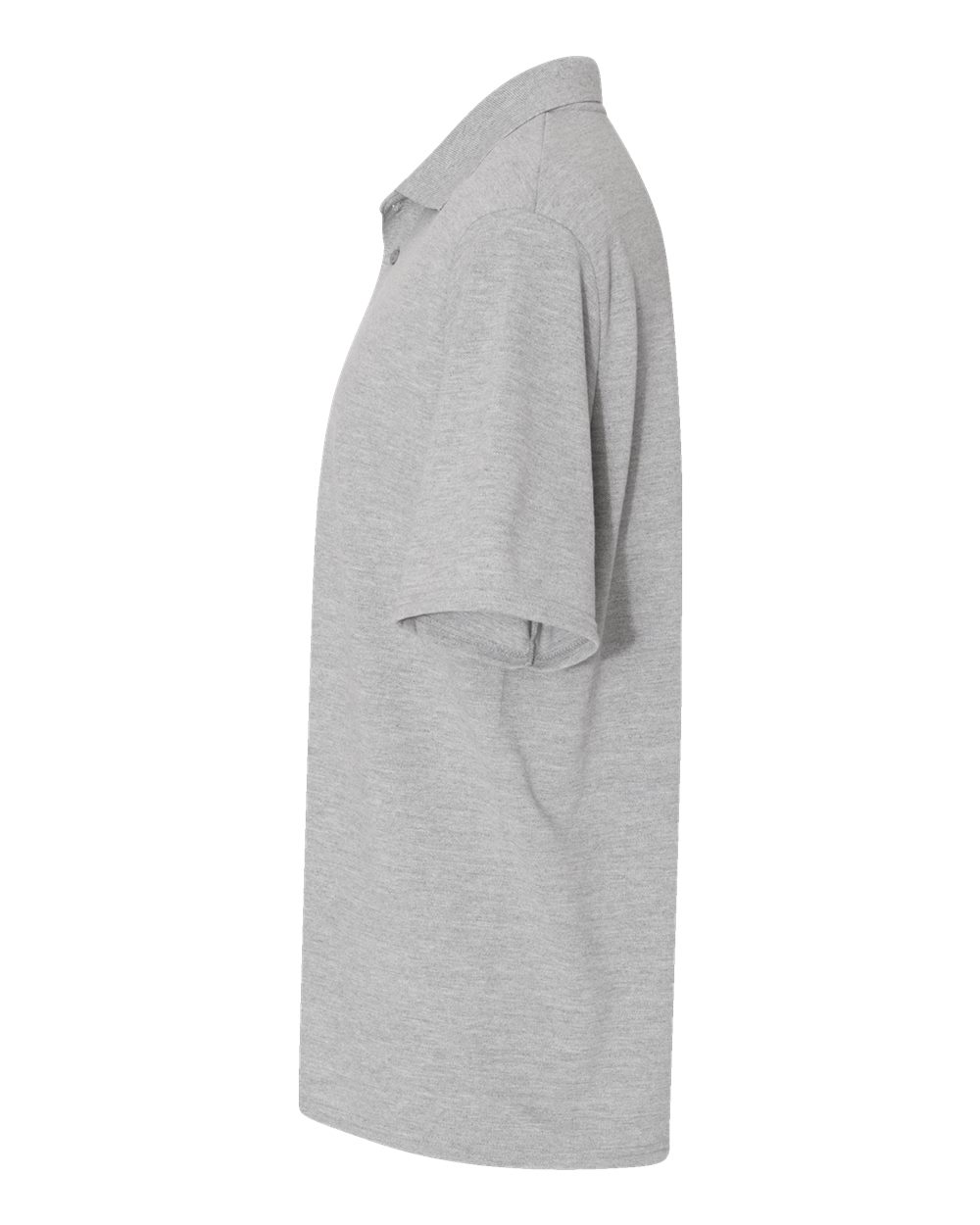 Left View of Light Steel Piqué Polo - 055P