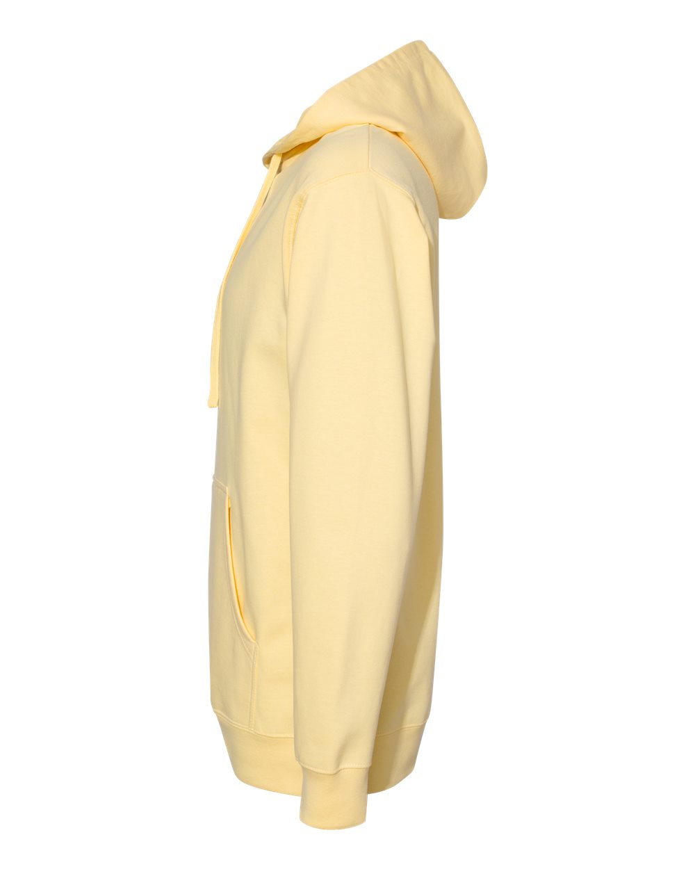Left View of Light Yellow Midweight Hooded Sweatshirt - SS4500