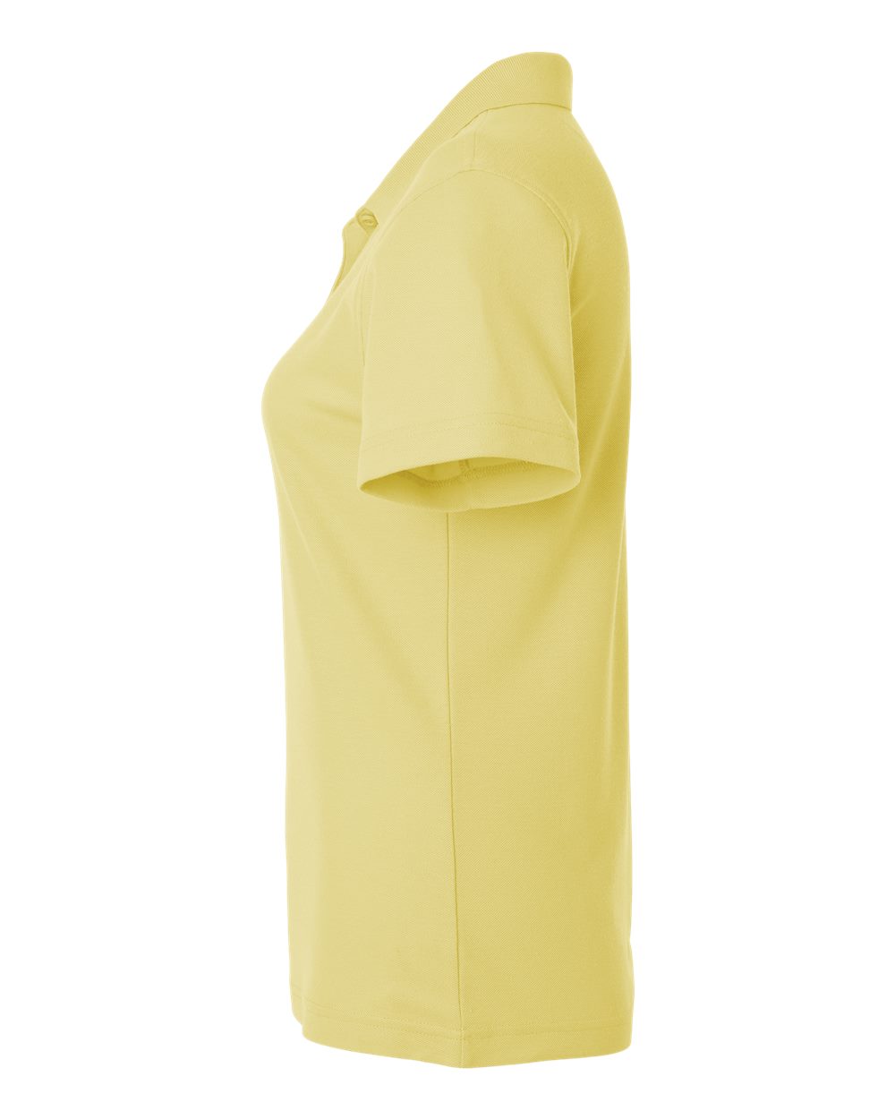 Left View of Light Yellow Women's Pique Polo - 62800L
