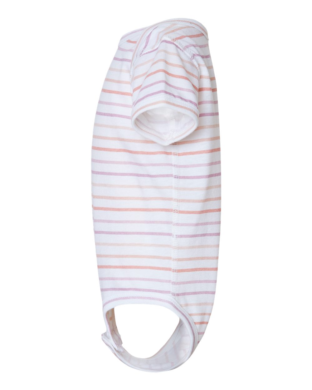 Left View of Lilac Stripe Infant Fine Jersey Bodysuit - 4424