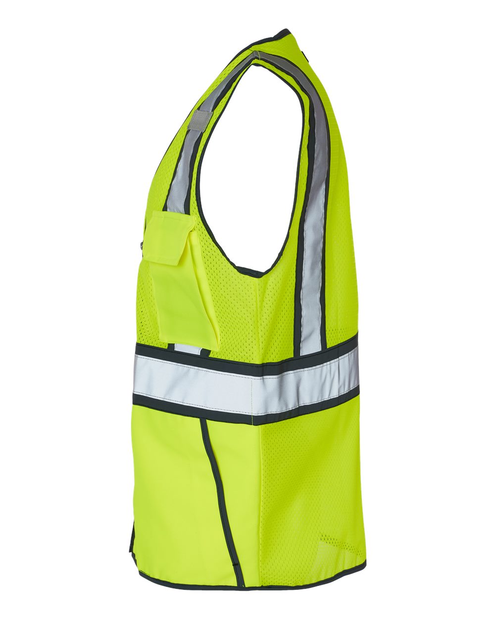 Left View of Lime/ Black Standard Contrast Vest - 1595-1598