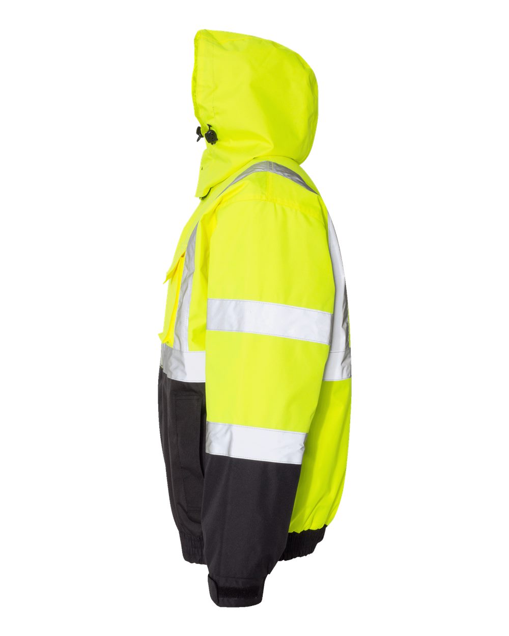 Left View of Lime Economy Bomber Jacket - JS121-122