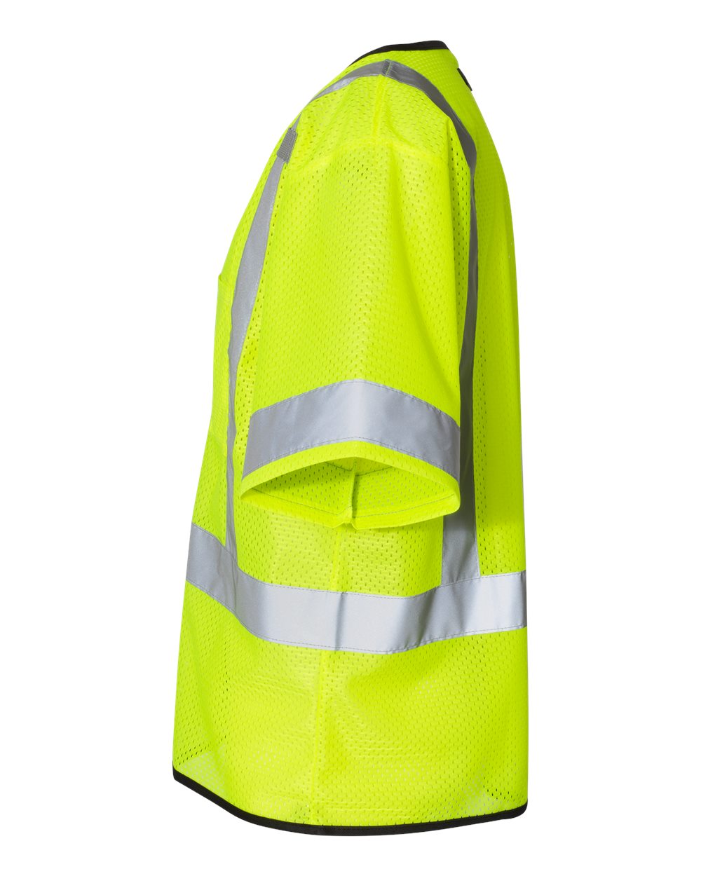 Left View of Lime Economy Single Pocket Zipper Vest - 1567-1568