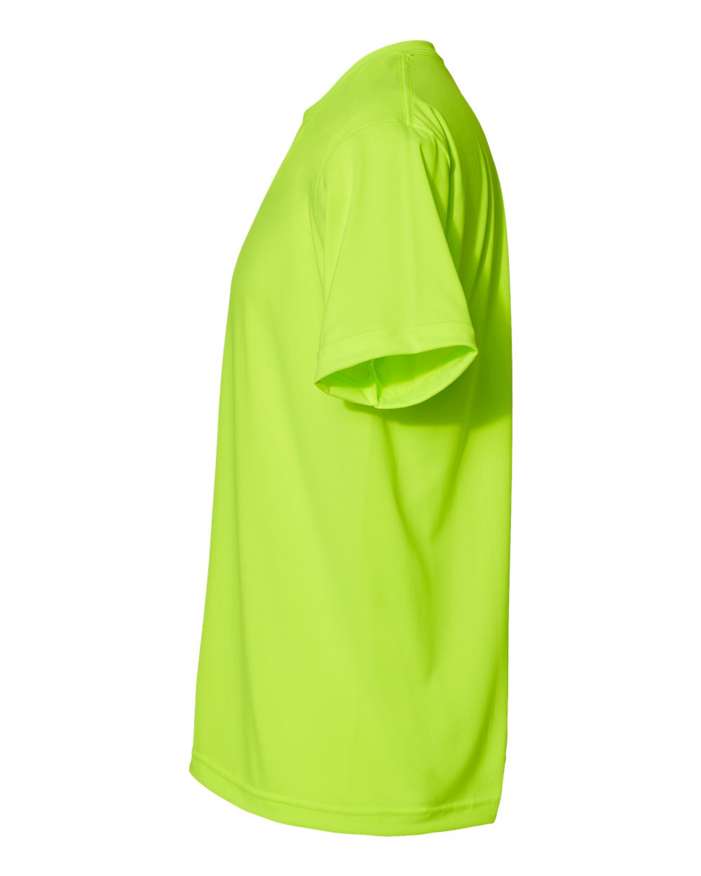 Left View of Lime Green USA-Made Performance T-Shirt - 5300