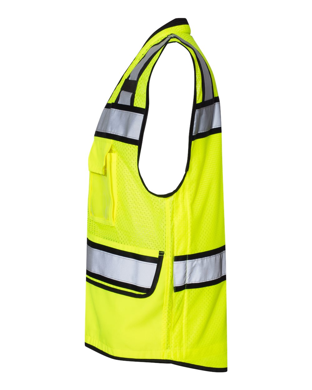 Left View of Lime High-Performance Surveyors Vest - S5004-5005