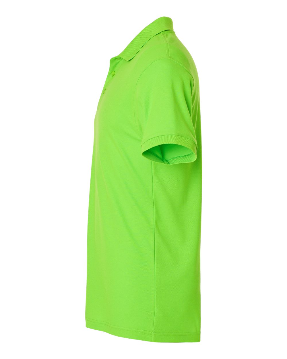 Left View of Lime Pique Polo - 62800