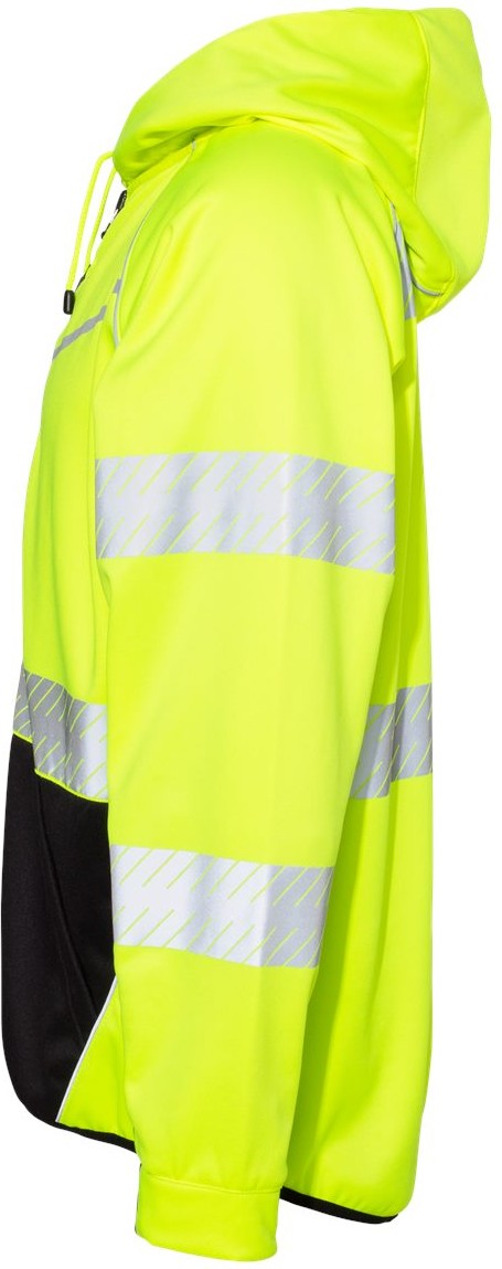 Left View of Lime Premium Black Series® Full-Zip Hooded Sweatshirt - JS150