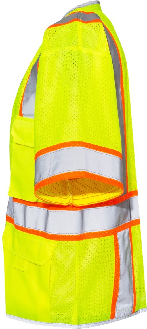 Left View of Lime Premium Brilliant Series® Heavy Duty Class 3 Vest - 1550-1551