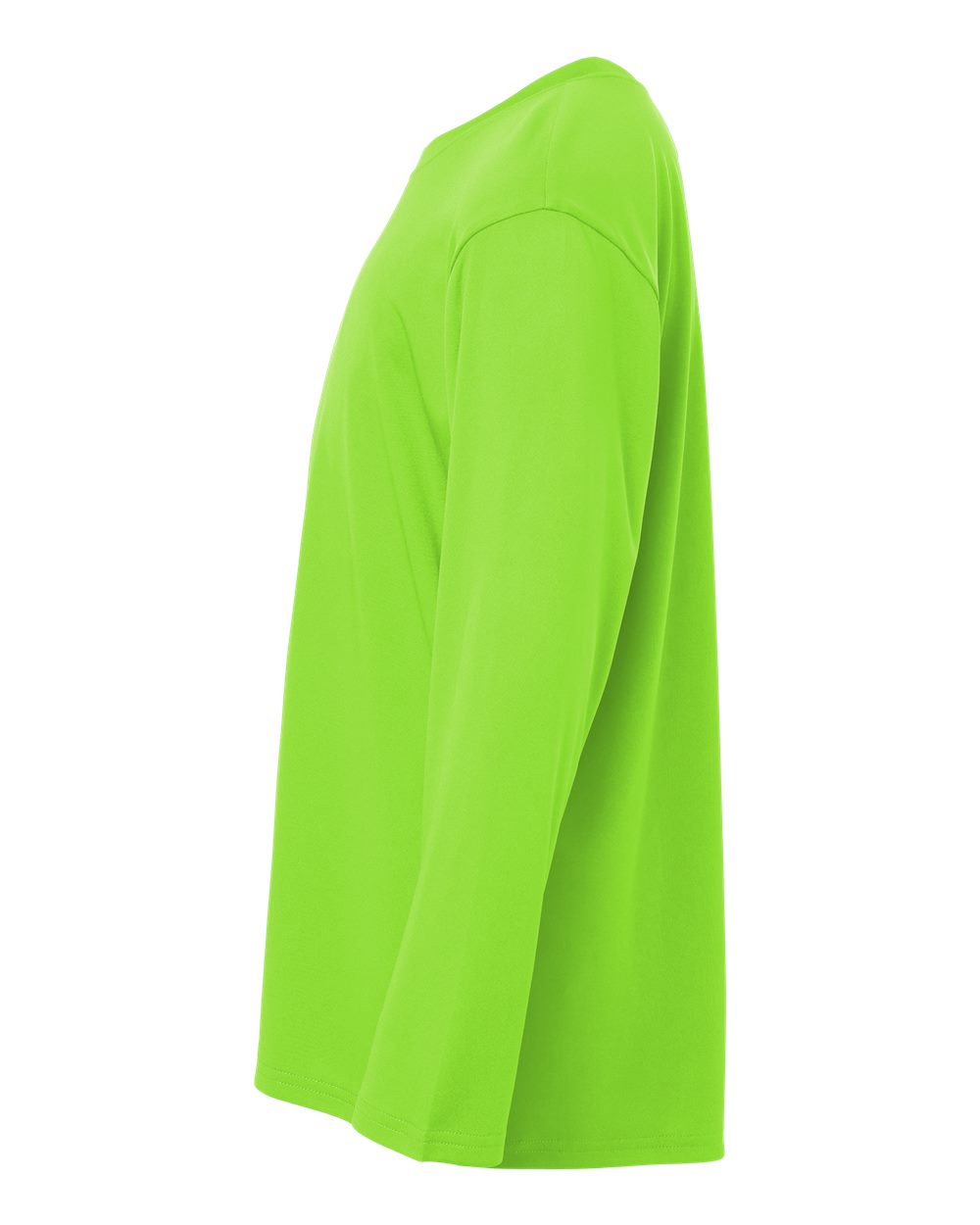 Left View of Lime Pro-Lock Youth Performance Long Sleeve T-Shirt - 48400Y