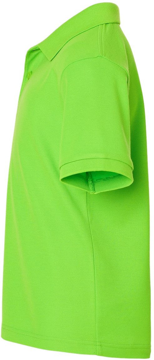 Left View of Lime Youth Pique Polo - 62800Y