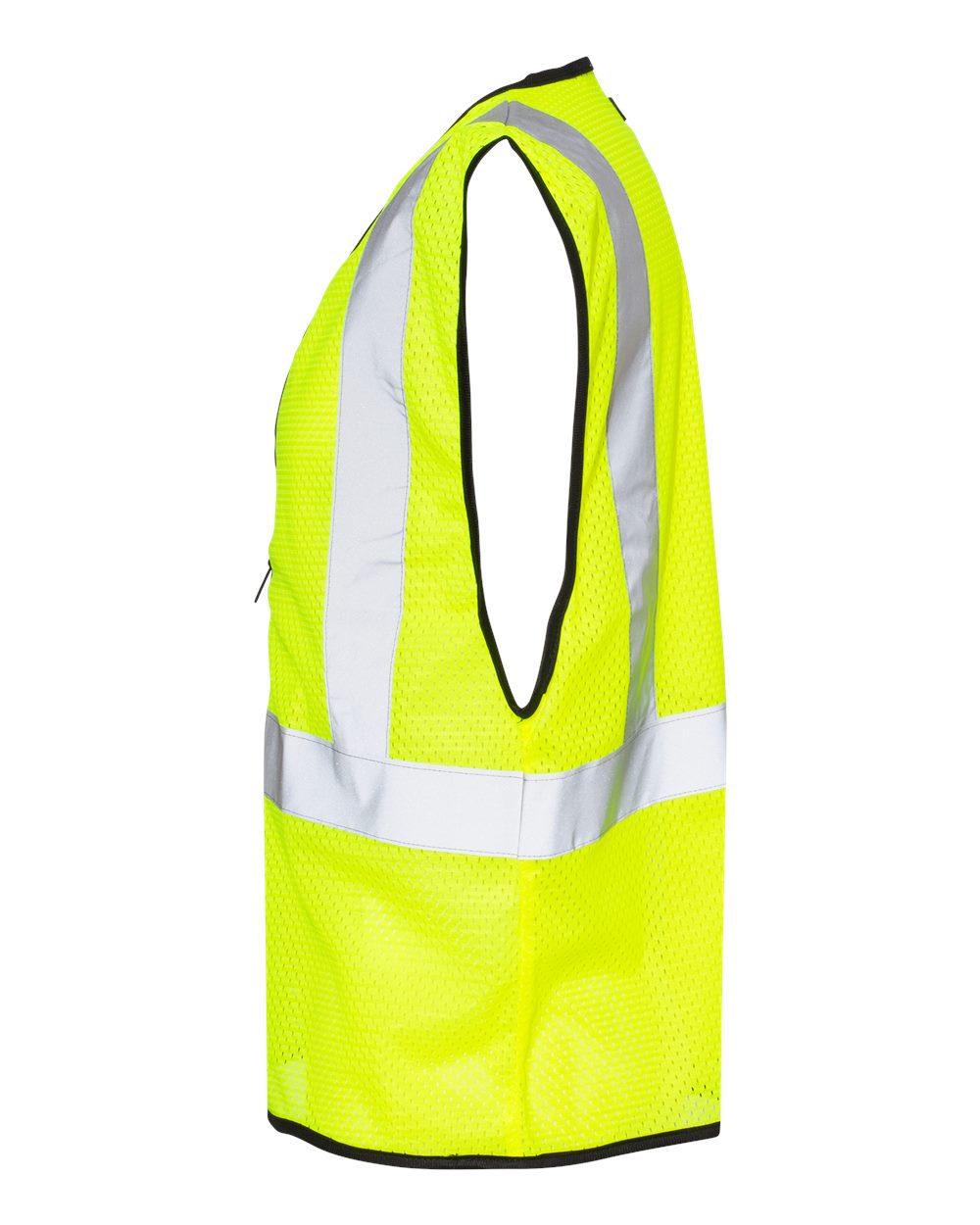 Left View of Lime Zippered Mesh Economy Class 2 Vest - 1547-1548