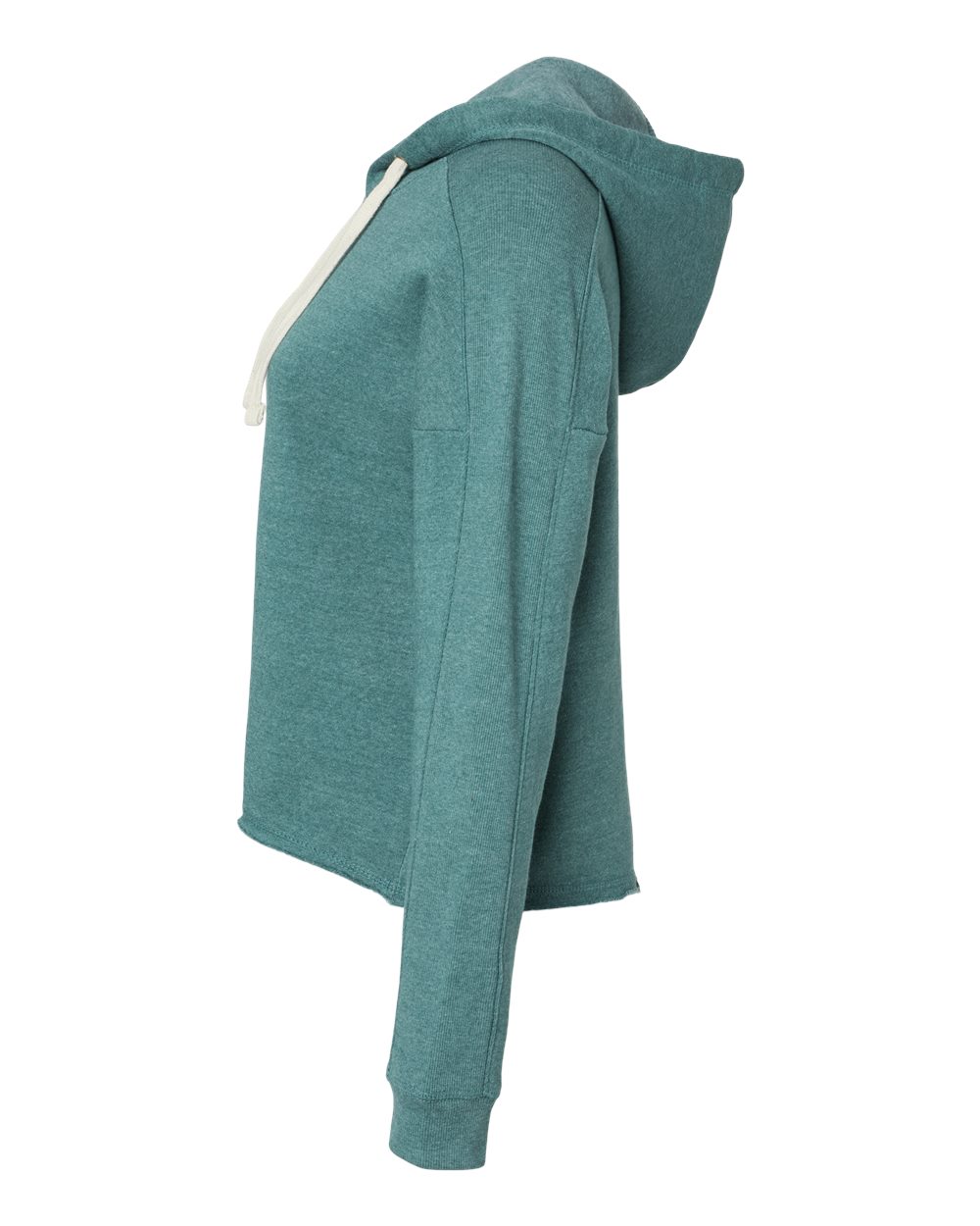 Left View of Mallard Green Women's Angel Fleece Crop Hooded Sweatshirt - W23101