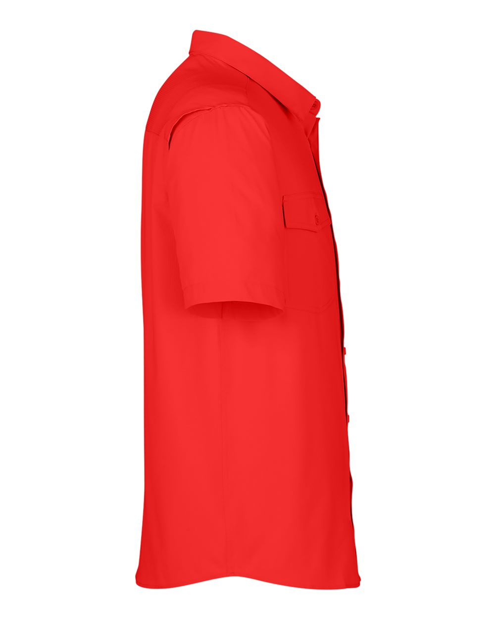 Left View of Marina Red Men's Ultra UVP® Marina Shirt - CE510