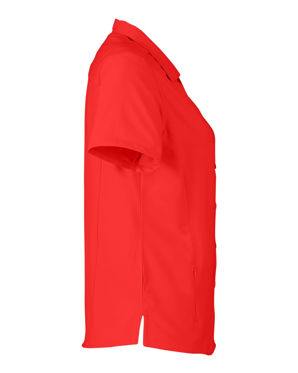 Left View of Marina Red Women's Ultra UVP® Marina Shirt - CE510W