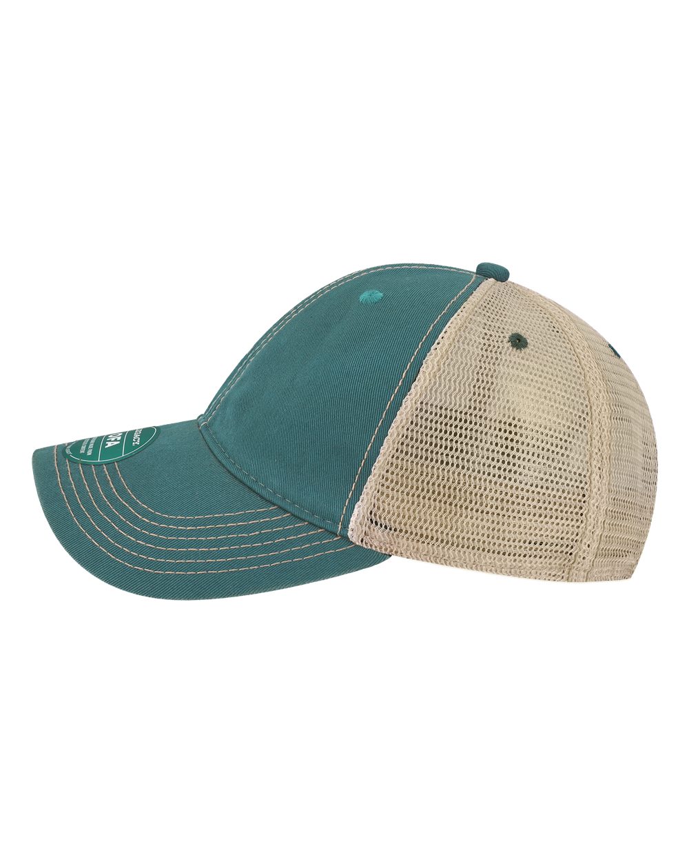 Left View of Marine Blue/ Khaki Old Favorite Trucker Cap - OFA