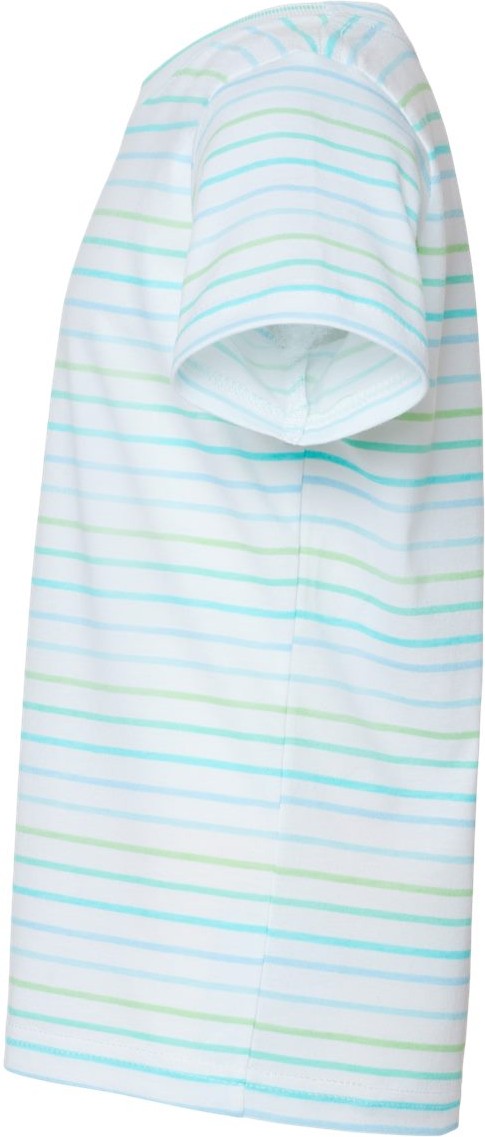 Left View of Marine Stripe Toddler Fine Jersey Tee - 3321