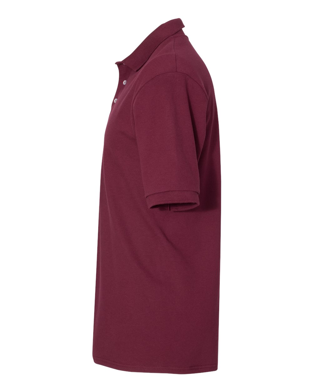 Left View of Maroon 100% Ring-Spun Cotton Piqué Polo - 443M