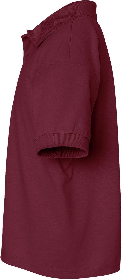 Left View of Maroon DryBlend® Youth Jersey Polo - 8800B