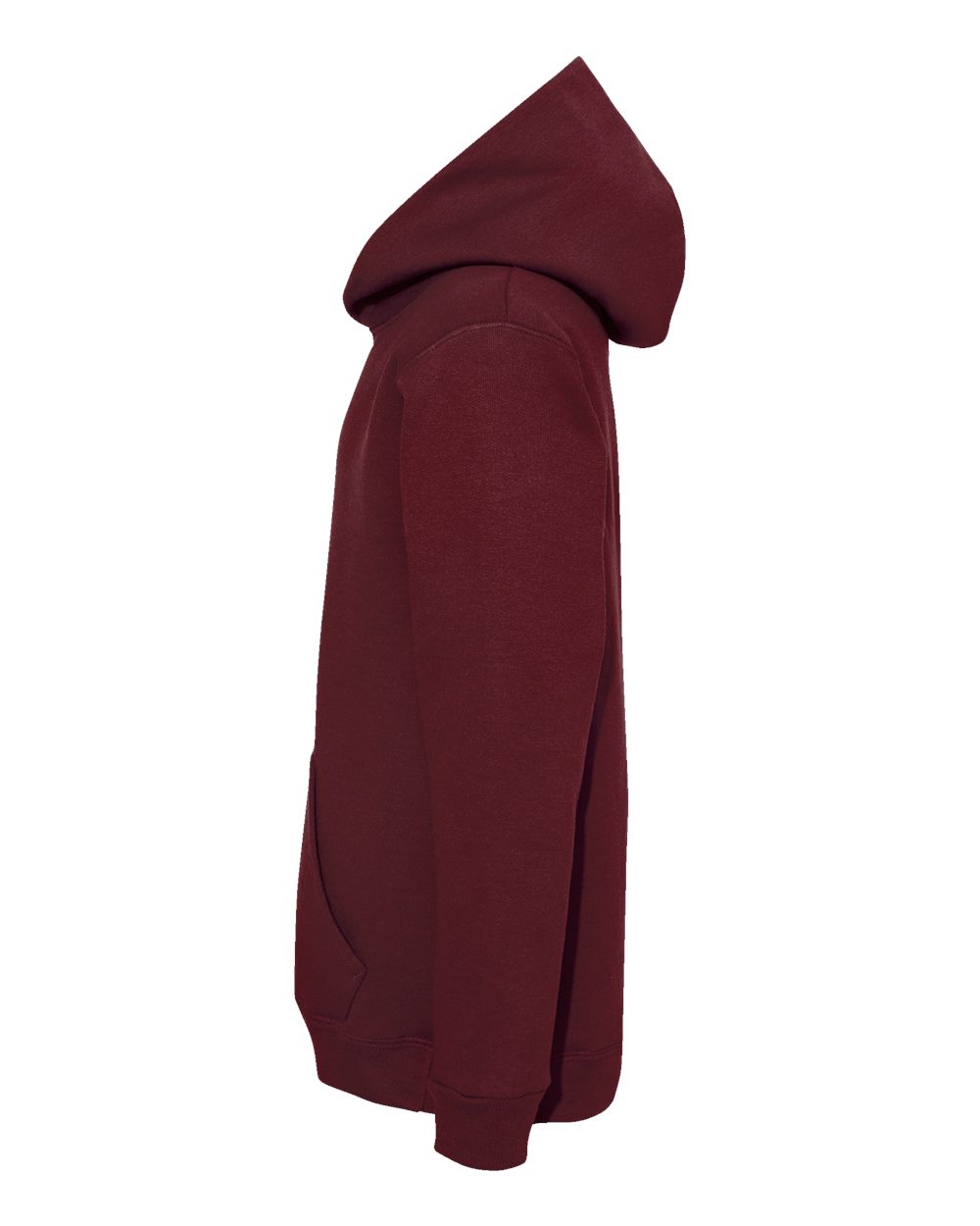 Left View of Maroon Ecosmart® Youth Hooded Sweatshirt - P473