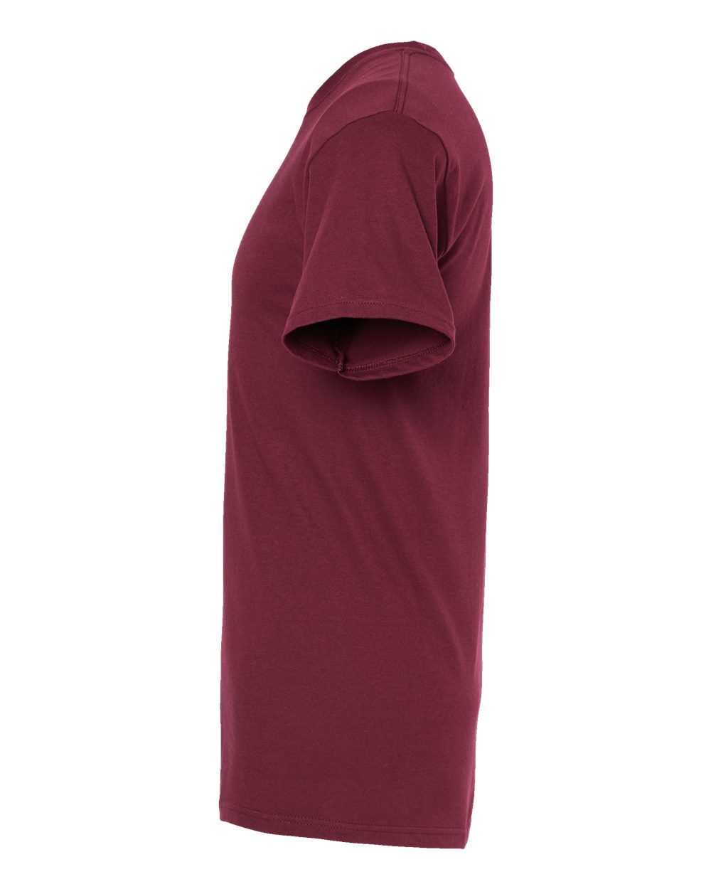 Left View of Maroon Gold Soft Touch T-Shirt - 4800