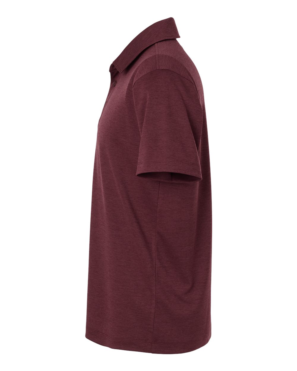 Left View of Maroon Melange Performance Mélange Polo - 4HM00