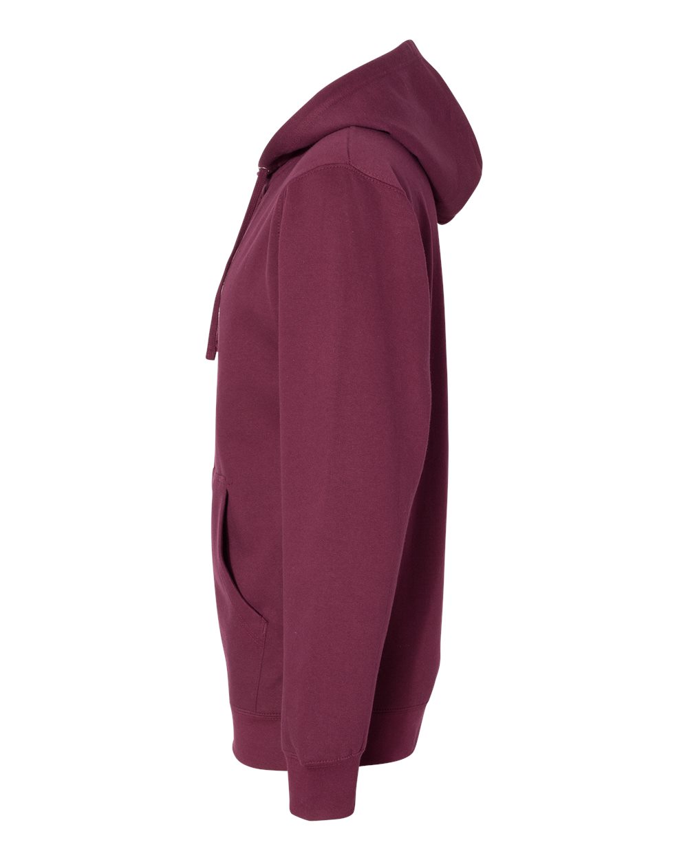 Left View of Maroon Midweight Full-Zip Hooded Sweatshirt - SS4500Z