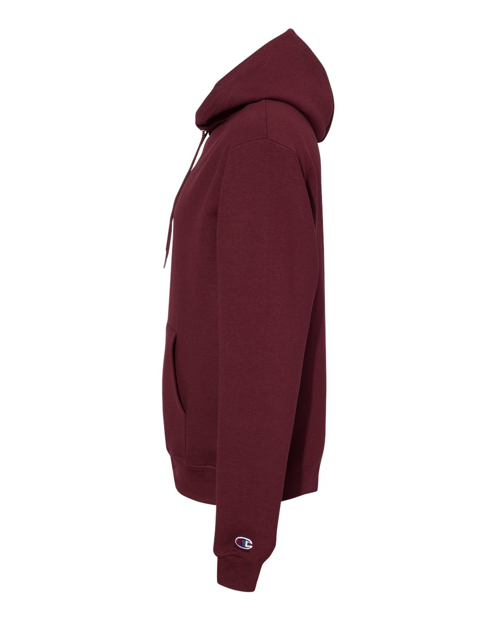 Left View of Maroon Powerblend® Hooded Sweatshirt - S700