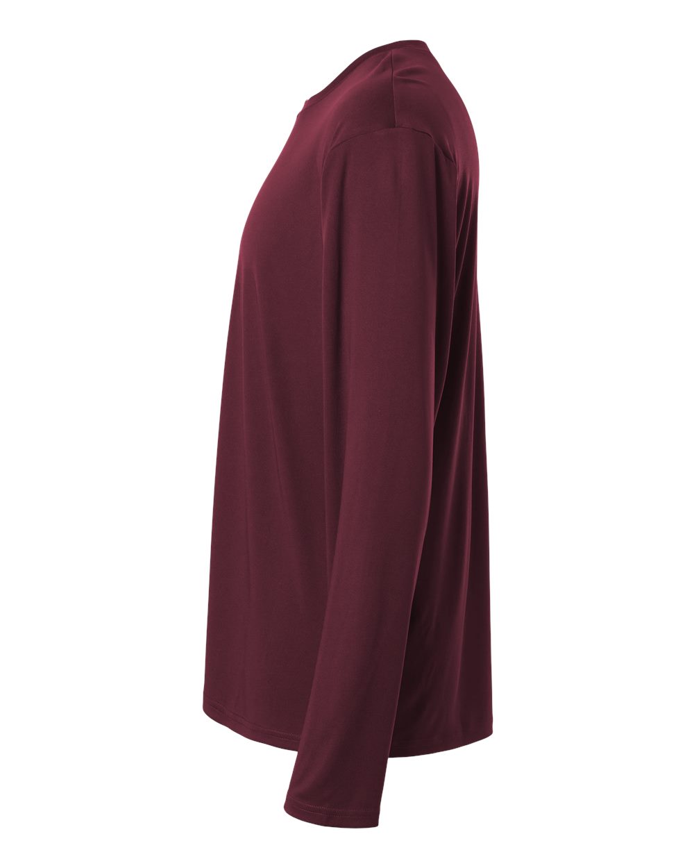 Left View of Maroon Pro-Lock Performance Long Sleeve T-Shirt - 48400
