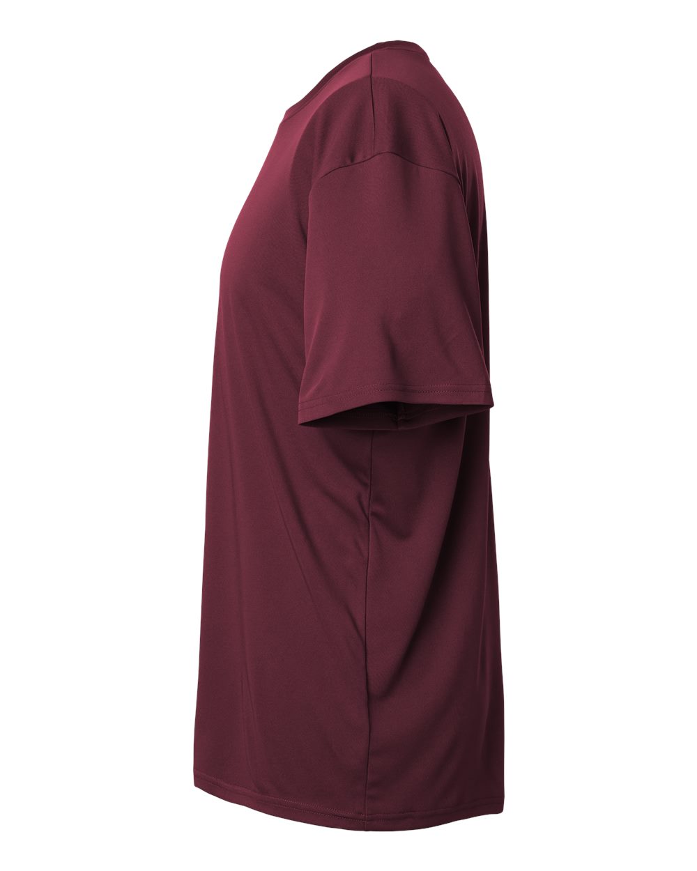 Left View of Maroon Pro-Lock Performance T-Shirt - 48000