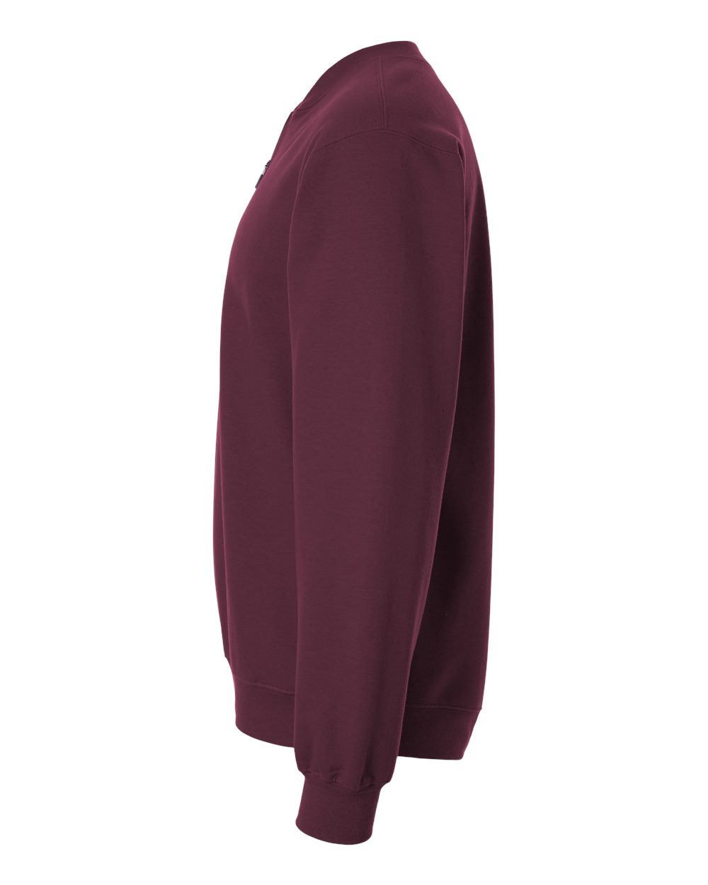 Left View of Maroon Softstyle® Midweight 1/4 Zip Sweatshirt - SF008