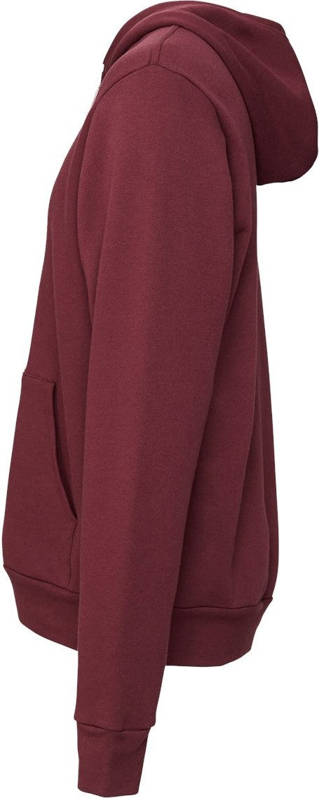 Left View of Maroon Sponge Fleece Hoodie - 3719