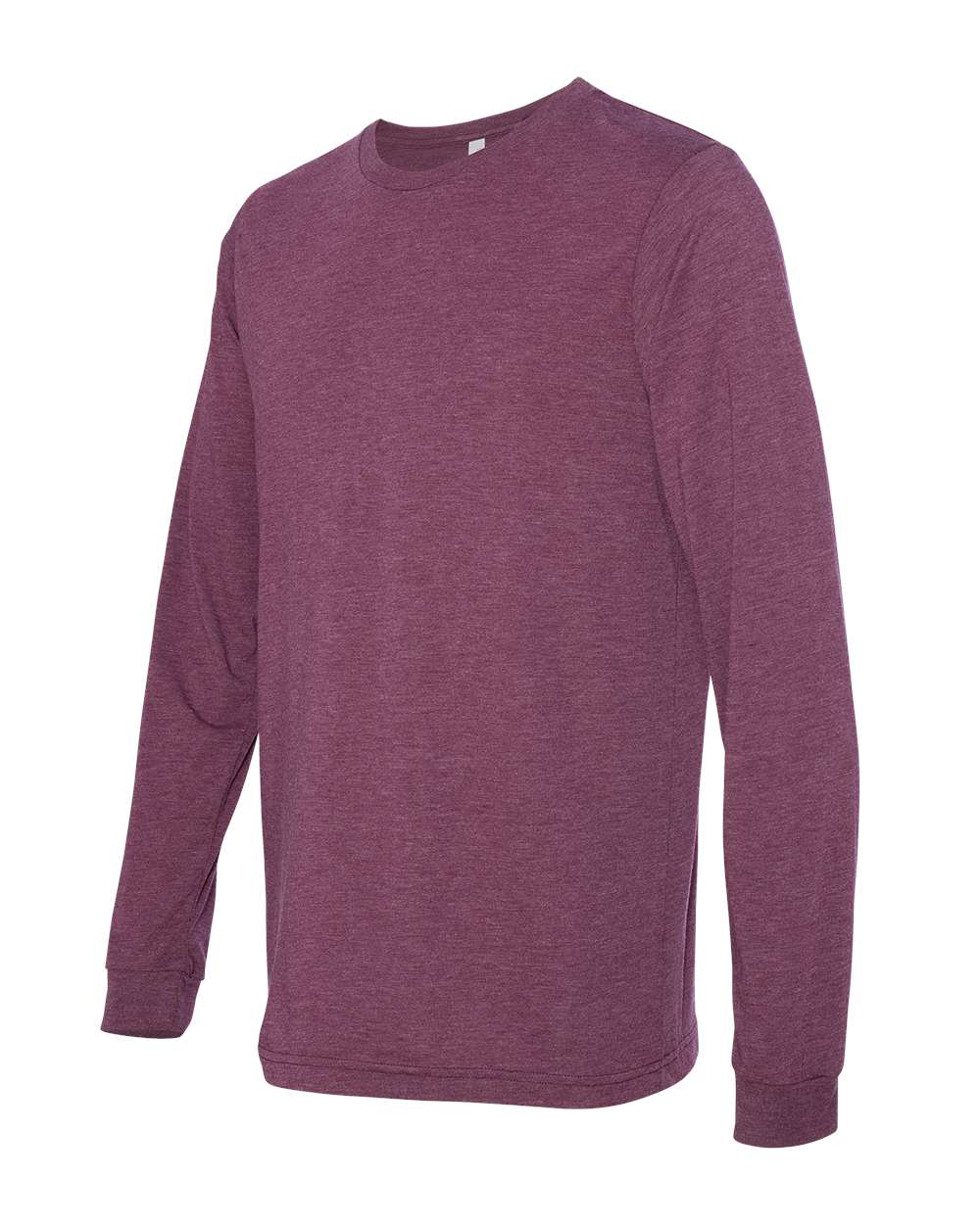 Left View of Maroon Triblend Triblend Long Sleeve Tee - 3513
