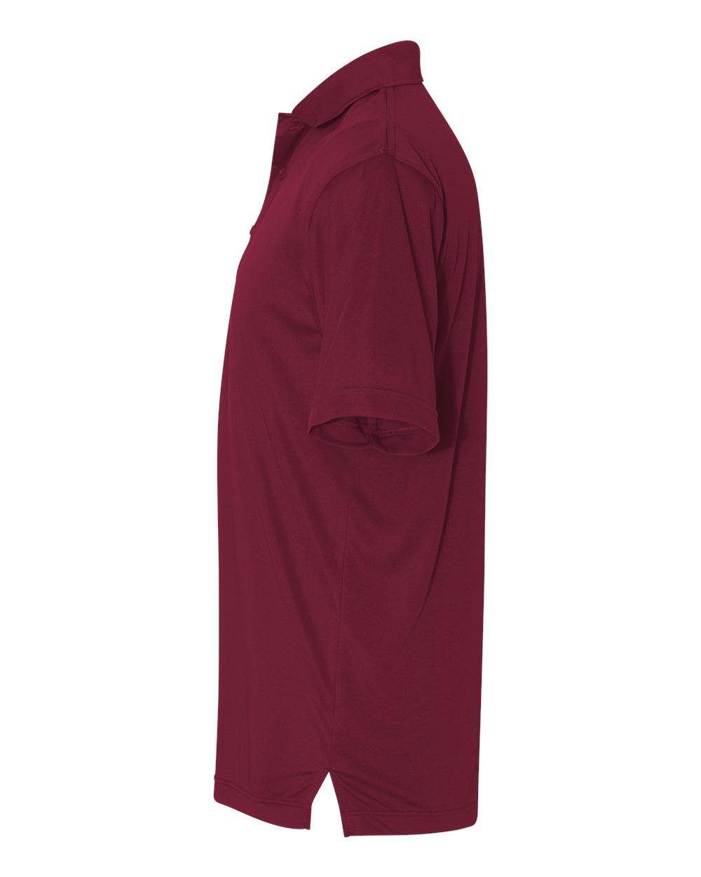 Left View of Maroon Value Polyester Polo - 0100