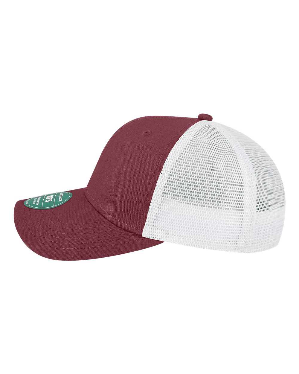 Left View of Maroon/ White Mid-Pro Snapback Trucker Cap - MPS