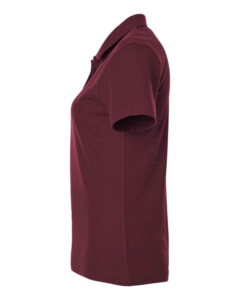 Left View of Maroon Women's Pique Polo - 62800L