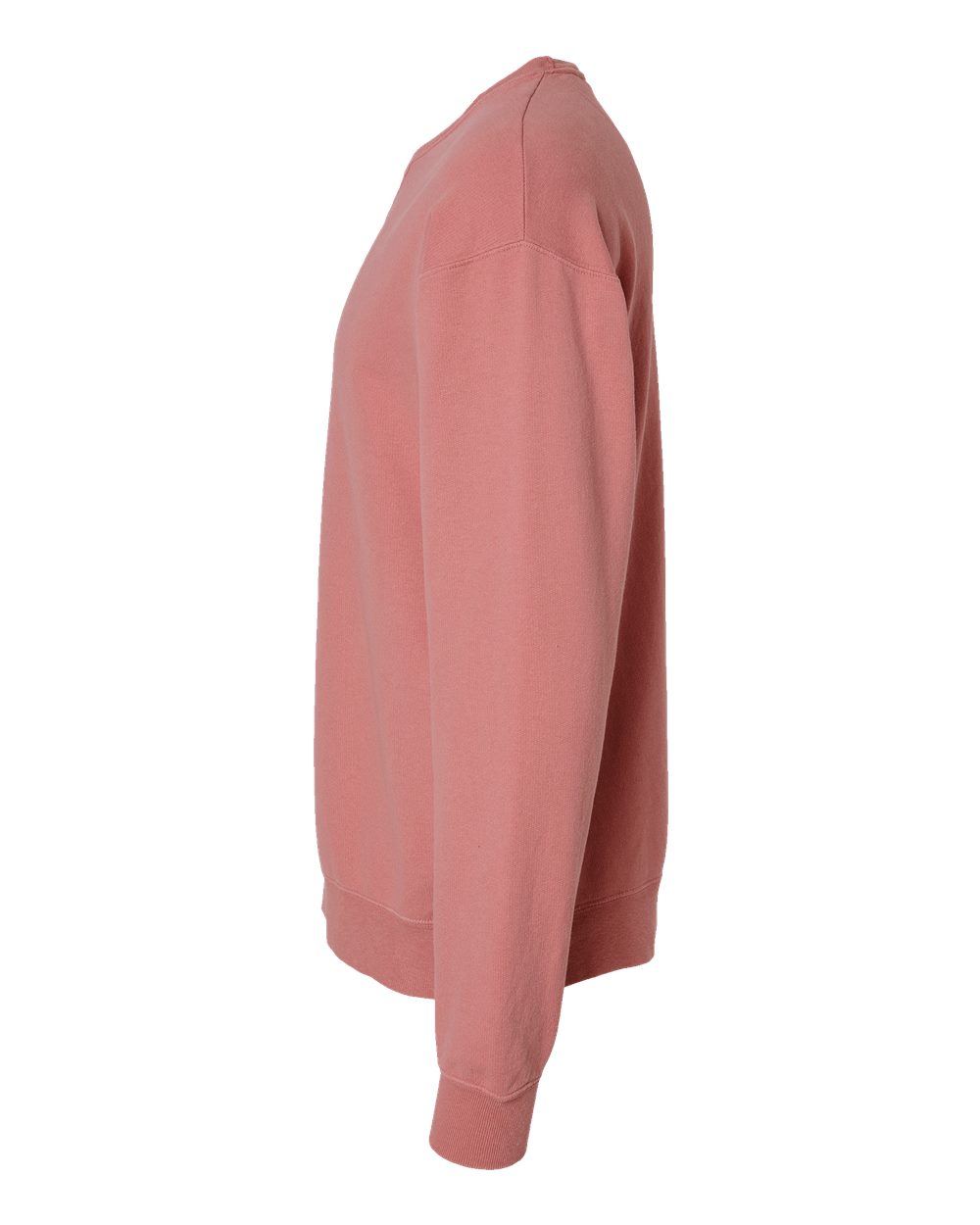 Left View of Mauve Garment-Dyed Crewneck Sweatshirt - GDH400